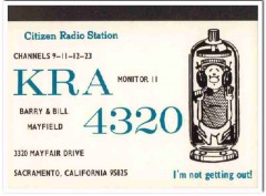 KRA-4320 Bill Mayfield Sacramento CA 1960s Vintage Postcard CB QSL KRA-4320 Bill Mayfield Sacramento CA 1960s Vintage Postcard CB QSL