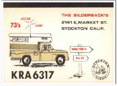 KRA-6317 John Bilderback Stockton CA 1960s Vintage Postcard CB QSL KRA-6317 John Bilderback Stockton CA 1960s Vintage Postcard CB QSL