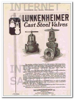 Lunkenheimer Company 1921 Vintage Ad Oil Pipeline Cast Steel Valves Lunkenheimer Company 1921 Vintage Ad Oil Pipeline Cast Steel Valves