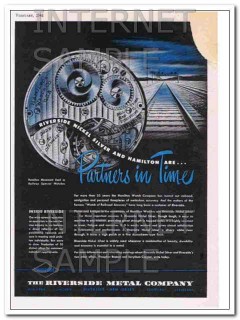 riverside metal company 1948 hamilton watch nickel silver vintage ad