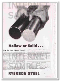 joseph t. ryerson son inc 1948 hollow solid steel bar vintage ad joseph t. ryerson son inc 1948 hollow solid steel bar vintage ad