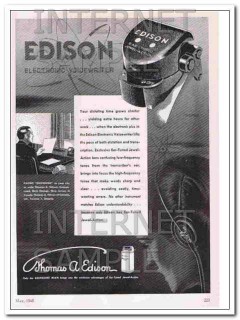 thomas a. edison inc 1948 ediphone electronic voicewriter vintage ad