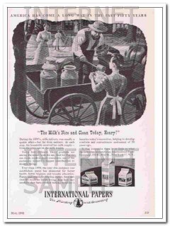 international paper company 1948 the milk is nice and clean vintage ad international paper company 1948 the milk is nice and clean vintage ad