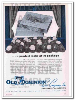 old dominion box company 1948 product looks at its package vintage ad