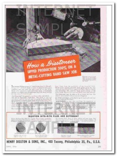 henry disston and sons 1948 metal-cutting band saw blade vintage ad henry disston and sons 1948 metal-cutting band saw blade vintage ad