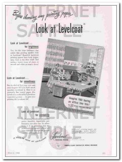 kimberly-clark corp 1948 look at levelcoat printing paper vintage ad kimberly-clark corp 1948 look at levelcoat printing paper vintage ad