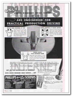 phillips screw manufacturers 1948 practical product driving vintage ad