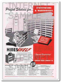 edward hines lumber company 1948 hinesshelf prefab shelves vintage ad 