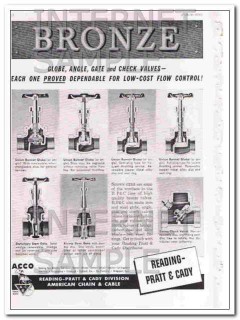 reading-pratt and cady 1948 bronze globe angle gate valves vintage ad