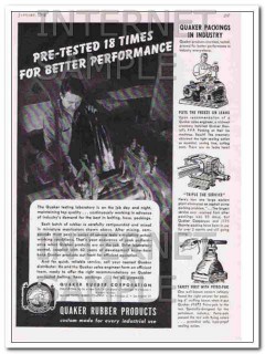 quaker rubber corporation 1948 pre-tested 18 times vintage ad quaker rubber corporation 1948 pre-tested 18 times vintage ad