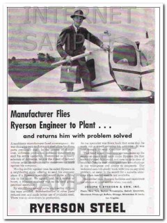 joseph t. ryerson son inc 1948 flies engineer to plant vintage ad joseph t. ryerson son inc 1948 flies engineer to plant vintage ad