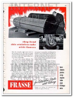 peter a frasse company 1948 they bend stainless tube vintage ad