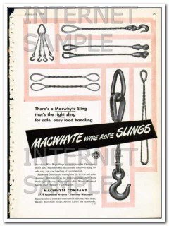 macwhyte company 1948 load handling wire rope slings vintage ad
