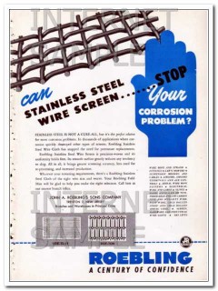 john a roebling sons co 1948 stainless steel wire screen vintage ad