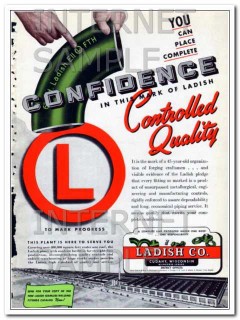 ladish company 1948 complete confidence controlled quality vintage ad