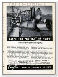 pennsylvania flexible metallic tubing 1948 keeps tar on tap vintage ad