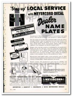 meyercord company 1948 dealer name plates decals vintage ad