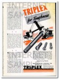 triplex screw company 1948 for toughness threaded fasteners vintage ad