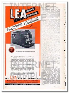 lea mfg company 1948 optical precision finishing vintage ad