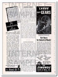 simonds gear mfg company 1948 large cut gears vintage ad