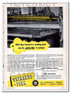 shenango-penn mold co 1948 learned printing plant your key vintage ad