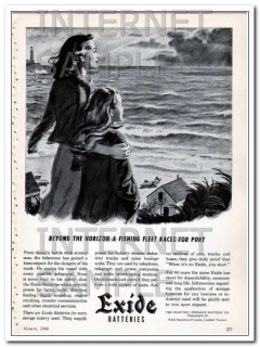 electric storage battery co 1948 fishing fleet races exide vintage ad