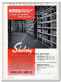 edward hines lumber company 1948 hinesshelf remember name vintage ad
