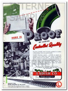 ladish company 1948 proof of controlled quality soundness vintage ad