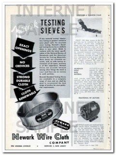 newark wire cloth company 1948 testing sieves vintage ad