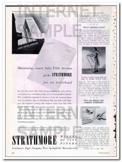 strathmore paper company 1948 saks fifth avenue letterhead vintage ad strathmore paper company 1948 saks fifth avenue letterhead vintage ad