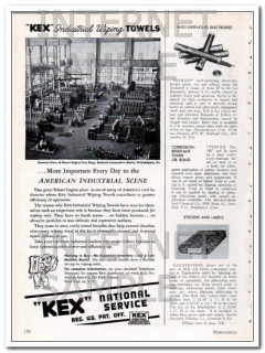 kex national service 1948 baldwin locomotive works towels vintage ad