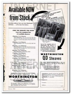 worthington pump machinery corp 1948 available qd sheaves vintage ad