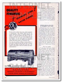 lea mfg company 1948 quality finishing stainless steel vintage ad