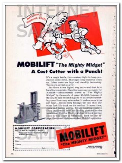 mobilift corporation 1948 mighty midget cost cutter punch vintage ad