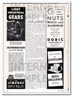 simonds gear mfg company 1948 custom large industrial gears vintage ad