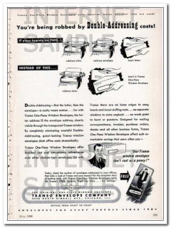 transo envelope company 1948 robbed by double address costs vintage ad transo envelope company 1948 robbed by double address costs vintage ad