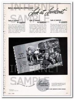 kimberly clark corp 1948 look at levelcoat printing paper vintage ad kimberly clark corp 1948 look at levelcoat printing paper vintage ad
