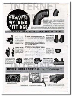 Midwest Piping Supply Company 1934 Vintage Ad Oil Gas Welding Fittings