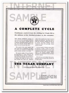 Texas Company 1934 Vintage Ad Texaco Petroleum Products Complete Cycle