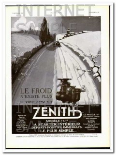 zenith carburateur 1932 model u french automobile car parts vintage ad