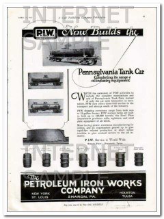 petroleum iron works company 1924 pennsylvania tank car vintage ad