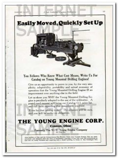 Young Engine Corp 1927 Vintage Ad Oil Drilling Easy Moved Quick Set-Up Young Engine Corp 1927 Vintage Ad Oil Drilling Easy Moved Quick Set-Up