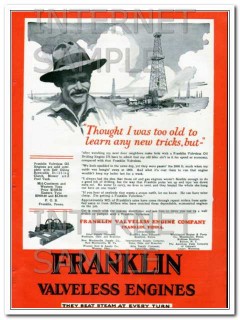 Franklin Valveless Engine Company 1927 Vintage Ad Oil Field New Tricks