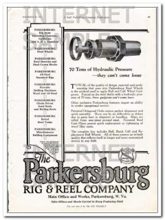 Parkersburg Rig Reel Company 1927 Vintage Ad Hydraulic Pressure Tons Parkersburg Rig Reel Company 1927 Vintage Ad Hydraulic Pressure Tons