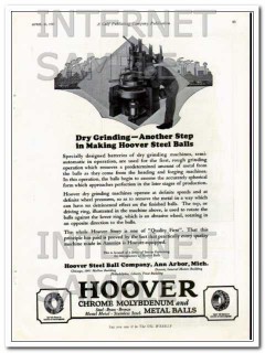 Hoover Steel Ball Company 1927 another step dry grinding vintage ad Hoover Steel Ball Company 1927 another step dry grinding vintage ad
