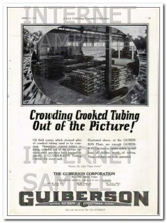 Guiberson Corp 1927 Vintage Ad Oil Field Crooked Tubing Picture