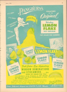 Pangburn Company 1951 Vintage Ad Ice Cream Lemon Flake Original Pangburn Company 1951 Vintage Ad Ice Cream Lemon Flake Original