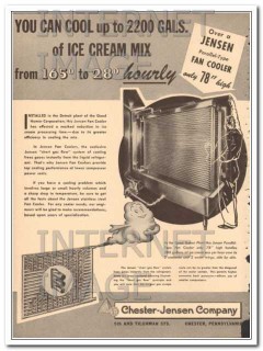 Chester-Jensen Company 1951 Vintage Ad Ice Cream Mix Cool Hourly Chester-Jensen Company 1951 Vintage Ad Ice Cream Mix Cool Hourly