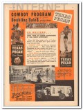 Pangburn Company 1951 Vintage Ad Ice Cream Texas Pecan Cowboy Program Pangburn Company 1951 Vintage Ad Ice Cream Texas Pecan Cowboy Program