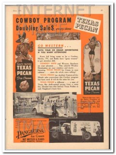 Pangburn Company 1951 Vintage Ad Ice Cream Texas Pecan Cowboy Program Pangburn Company 1951 Vintage Ad Ice Cream Texas Pecan Cowboy Program